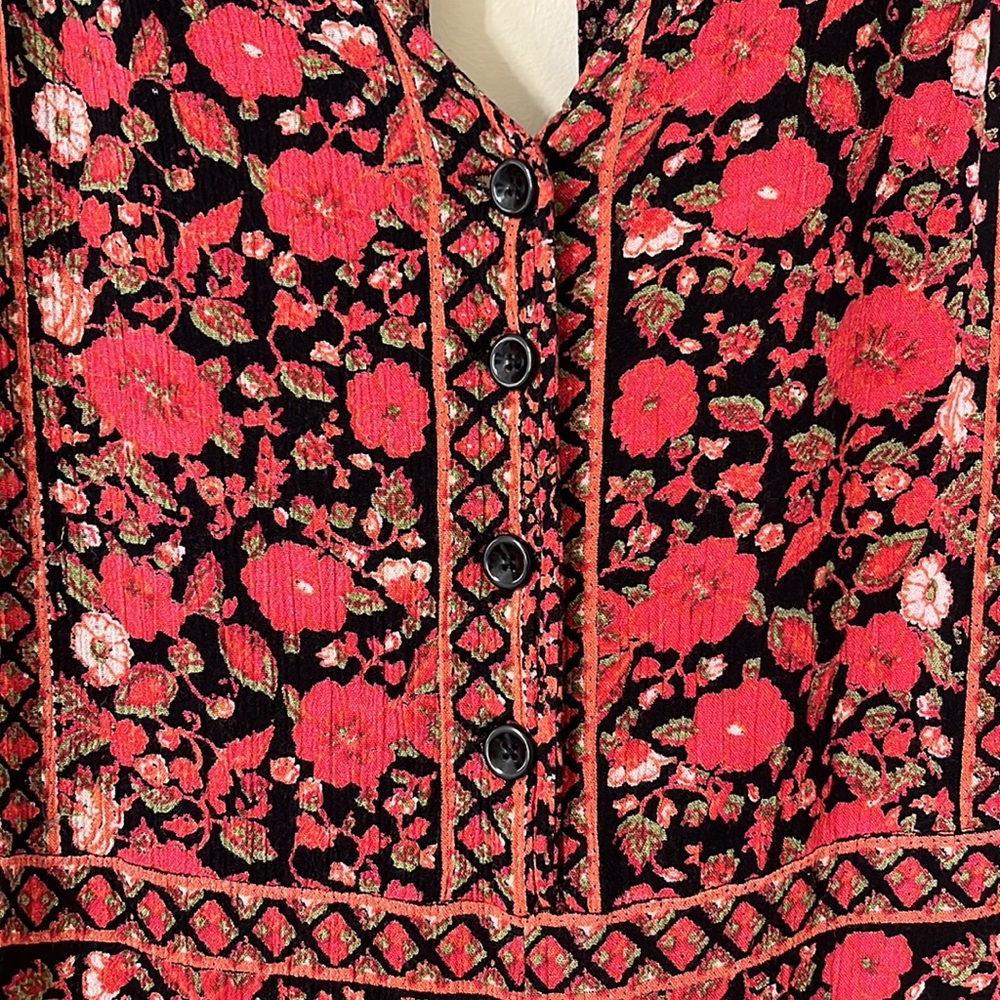 Free People Boho Floral Culotte Wide Leg Cropped Jumpsuit Size Medium - Picture 4 of 13